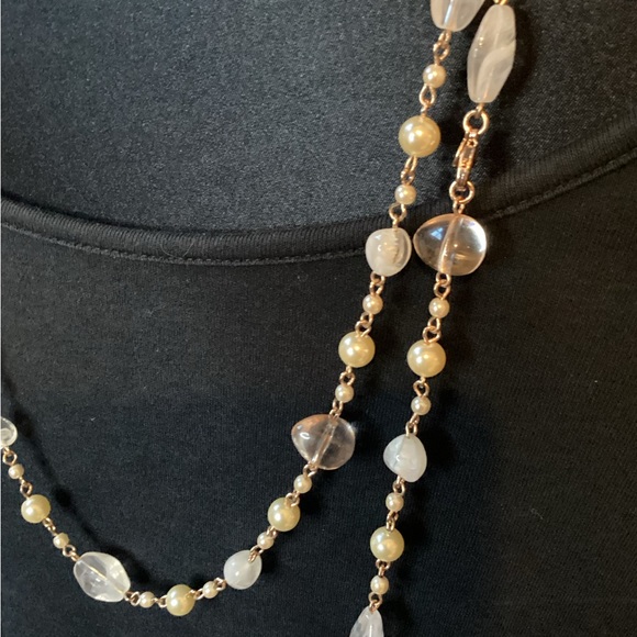NWT Primrose necklace in rose gold with glass beads. 15 to 30 inches long. - Picture 3 of 7